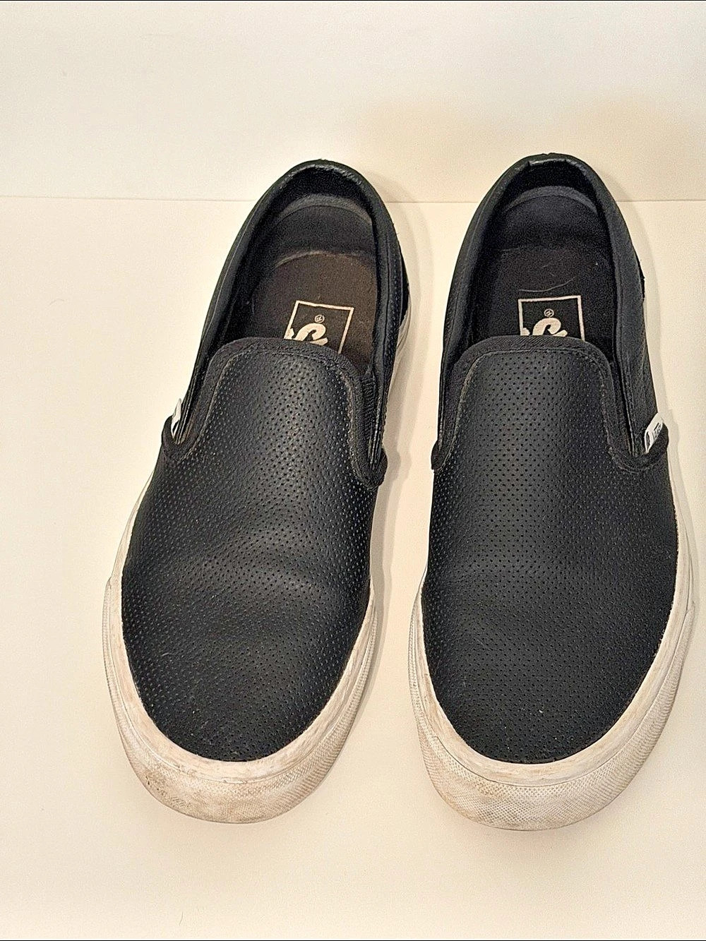 Vans Classic Slip-On Perforated Leather Black & White US 7